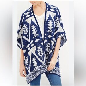 FOREVER 21 AZTEC/ SOUTHWESTERN /BOHO PONCHO WRAP OS NEW
